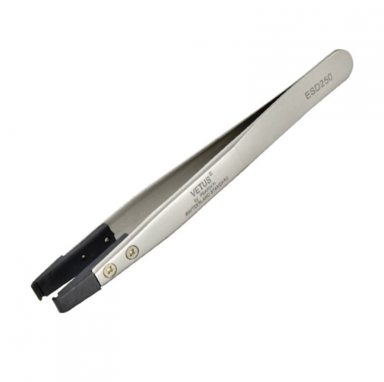 ESD-250 ESD Replaceable Tip Stainless Steel Tweezers ESD-250 ESD Replaceable Tip Stainless Steel Tweezers