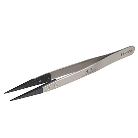 ESD-259 ESD Replaceable Tip Stainless Steel Tweezers ESD-259 ESD Replaceable Tip Stainless Steel Tweezers