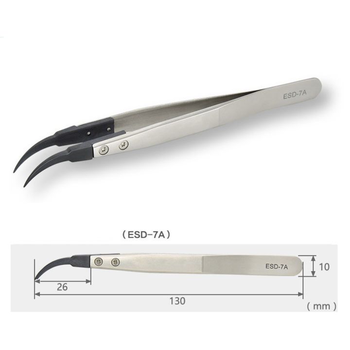 ESD-7A ESD Replaceable Tip Stainless Steel Tweezers ESD-7A ESD Replaceable Tip Stainless Steel Tweezers - Image 2