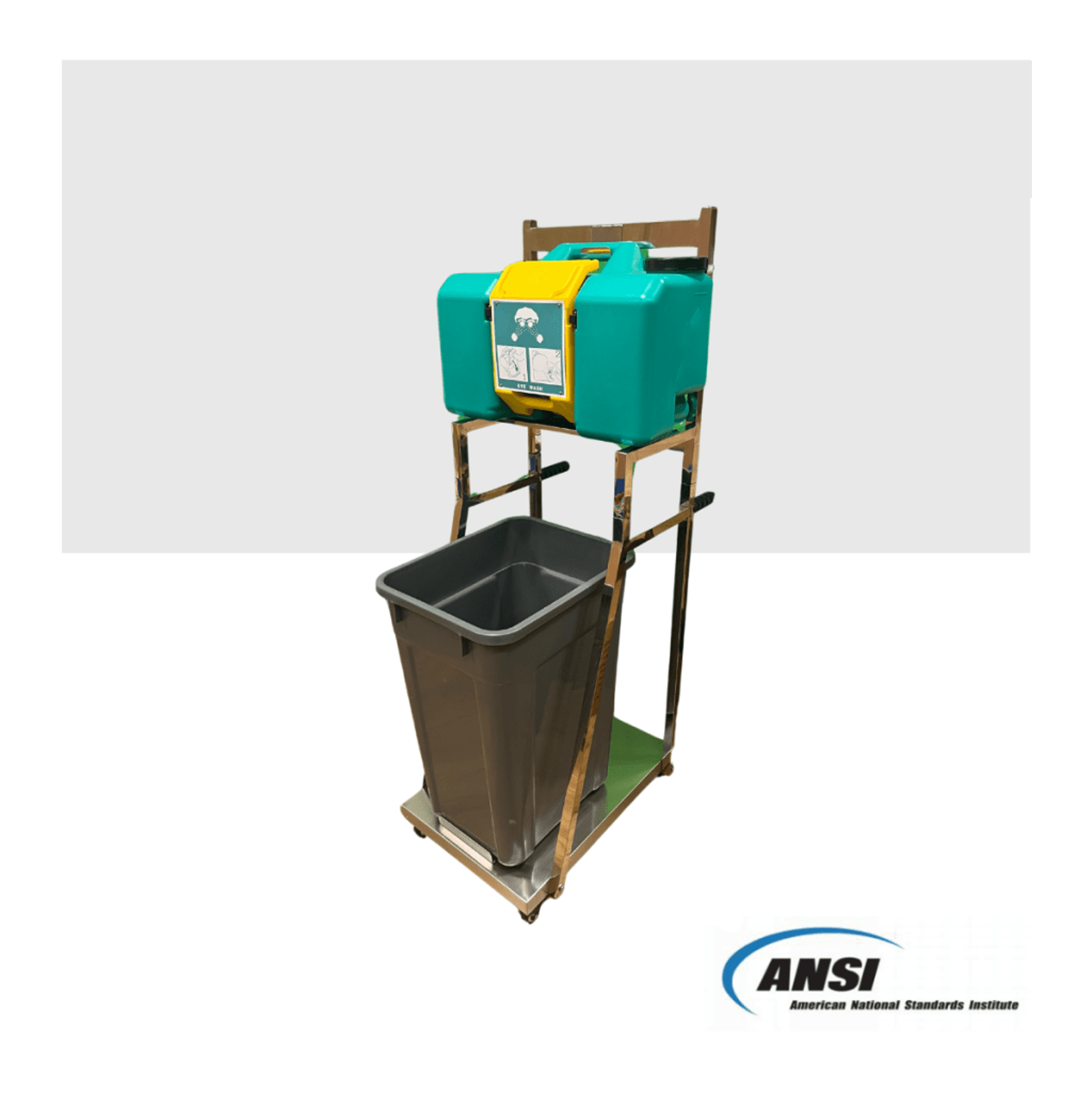 Portable Emergency Eyewash with SS Cart ที่ล้างตาฉุกเฉินชนิดเคลื่อนที่เร็ว ขนาดความจุ 30 ลิตร Portable Emergency Eyewash with SS Cart ที่ล้างตาฉุกเฉินชนิดเคลื่อนที่เร็ว ขนาดความจุ 30 ลิตร
