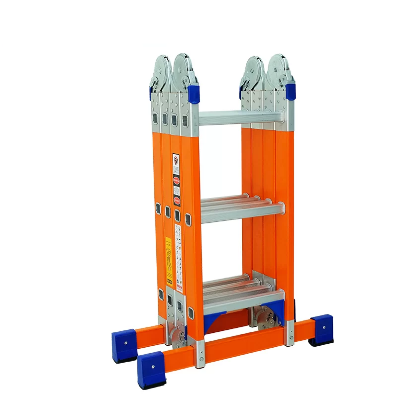 บันไดไฟเบอร์กลาสพับอเนกประสงค์ 12 ขั้น XG163F4x3 บันไดไฟเบอร์กลาสพับอเนกประสงค์ 12 ขั้น XG163F4x3