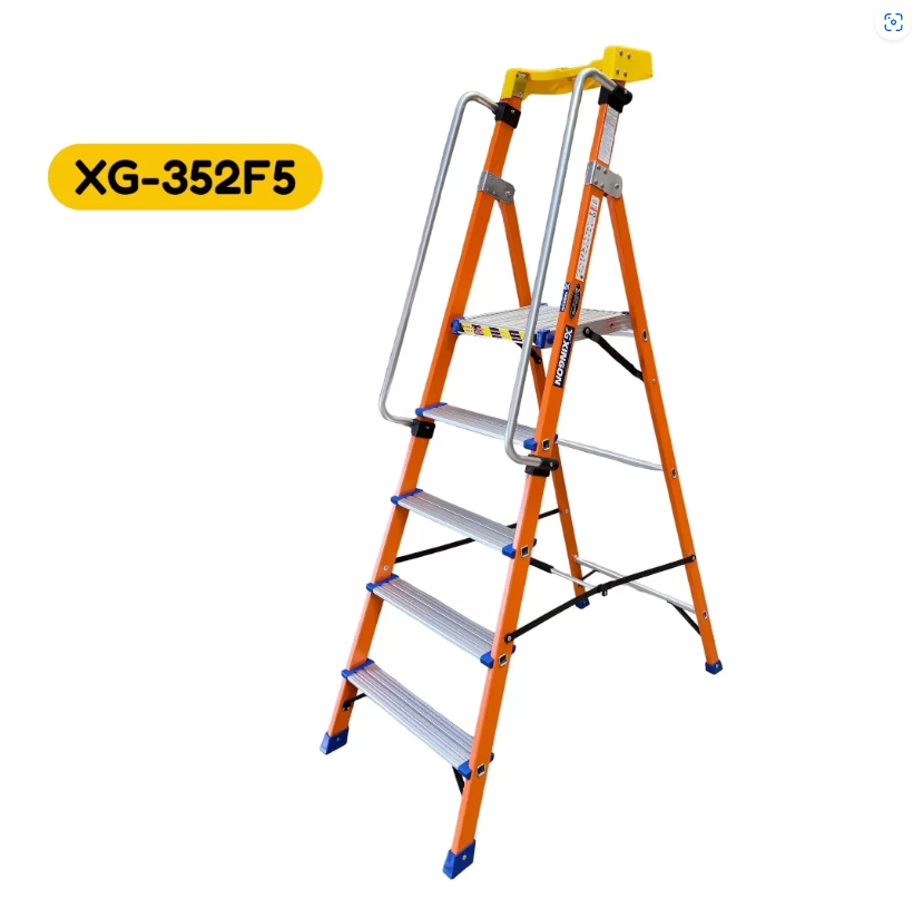 บันไดแพลตฟอร์มไฟเบอร์กลาสมีราวจับ รุ่นจัมโบ้ 5 ฟุต XG-352F5 บันไดแพลตฟอร์มไฟเบอร์กลาสมีราวจับ รุ่นจัมโบ้ 5 ฟุต XG-352F5 - Image 3