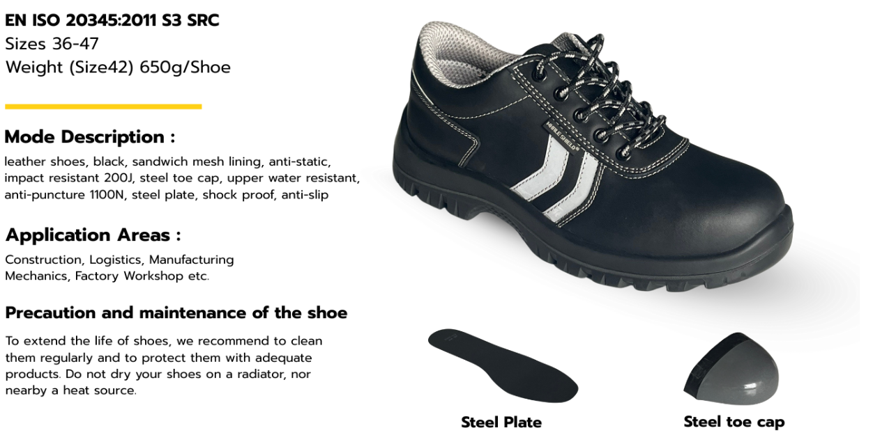 Safety Shoes รุ่น WSXH162521 Size 35-47 (หัวเหล็ก-พื้นเหล็ก) Safety Shoes รุ่น WSXH162521 Size 35-47 (หัวเหล็ก-พื้นเหล็ก) - Image 2