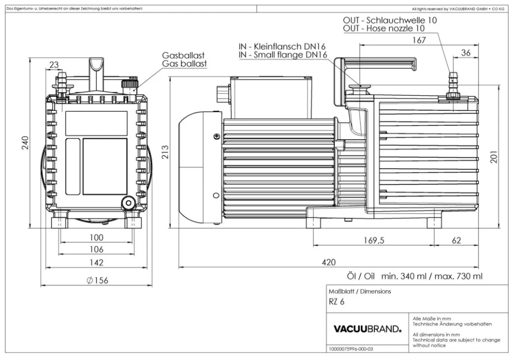 Rotary vane pump RZ 6 +FO Series Rotary vane pump RZ 6 +FO Series - Image 2